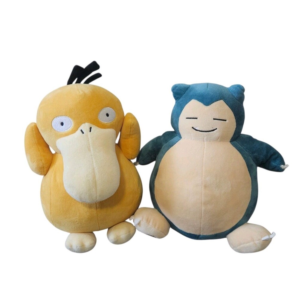 1997 Nintendo 10" Snorlax And 10" Psyduck Plush